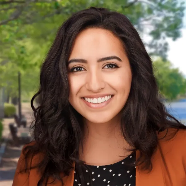 Corporate headshot example #8, real photo enhanced by AI