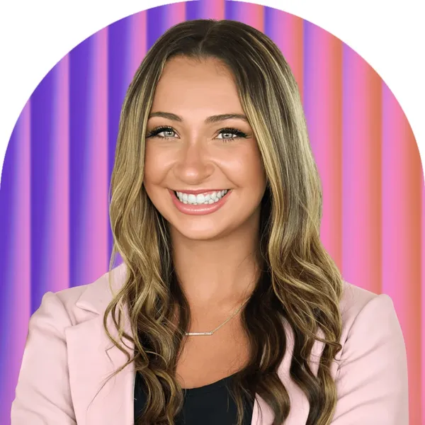 Lawyer headshot example: placement mockup, real photo enhanced by AI