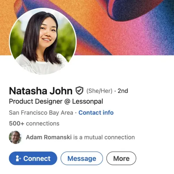 LinkedIn headshot example, real photo enhanced by AI