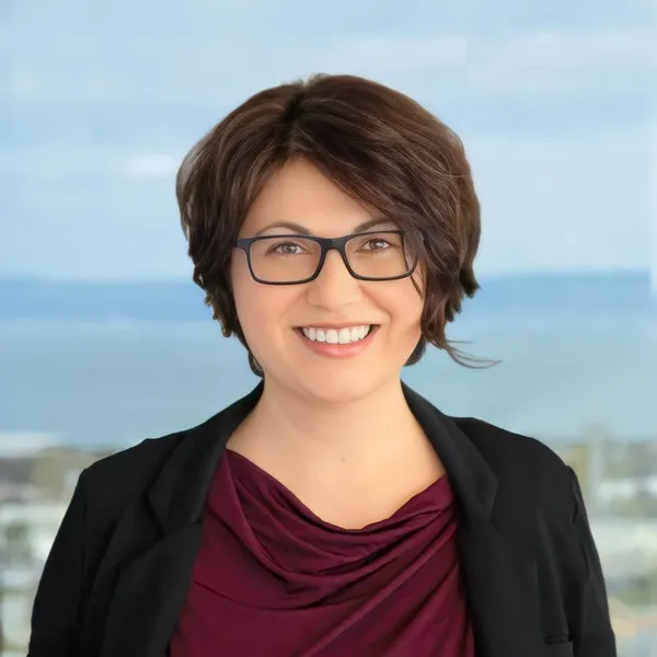 Lawyer headshot example #13, real photo enhanced by AI