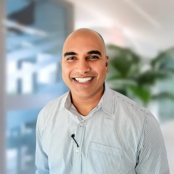 Corporate headshot example #15, real photo enhanced by AI