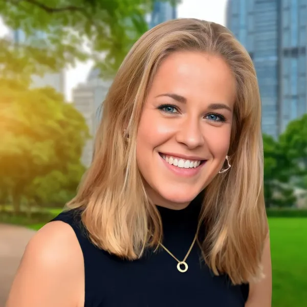 Creative headshot example #9, real photo enhanced by AI