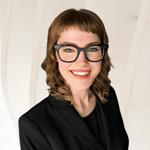 LinkedIn headshot example, real photo enhanced by AI