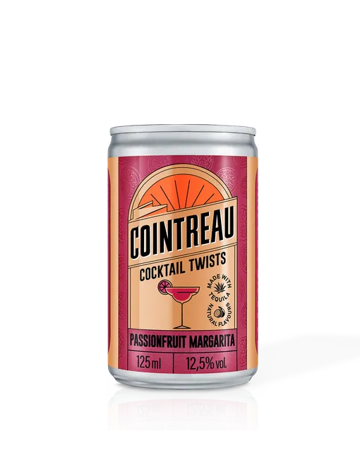A can of Cointreau Cocktail Twists Passionfruit Margarita
