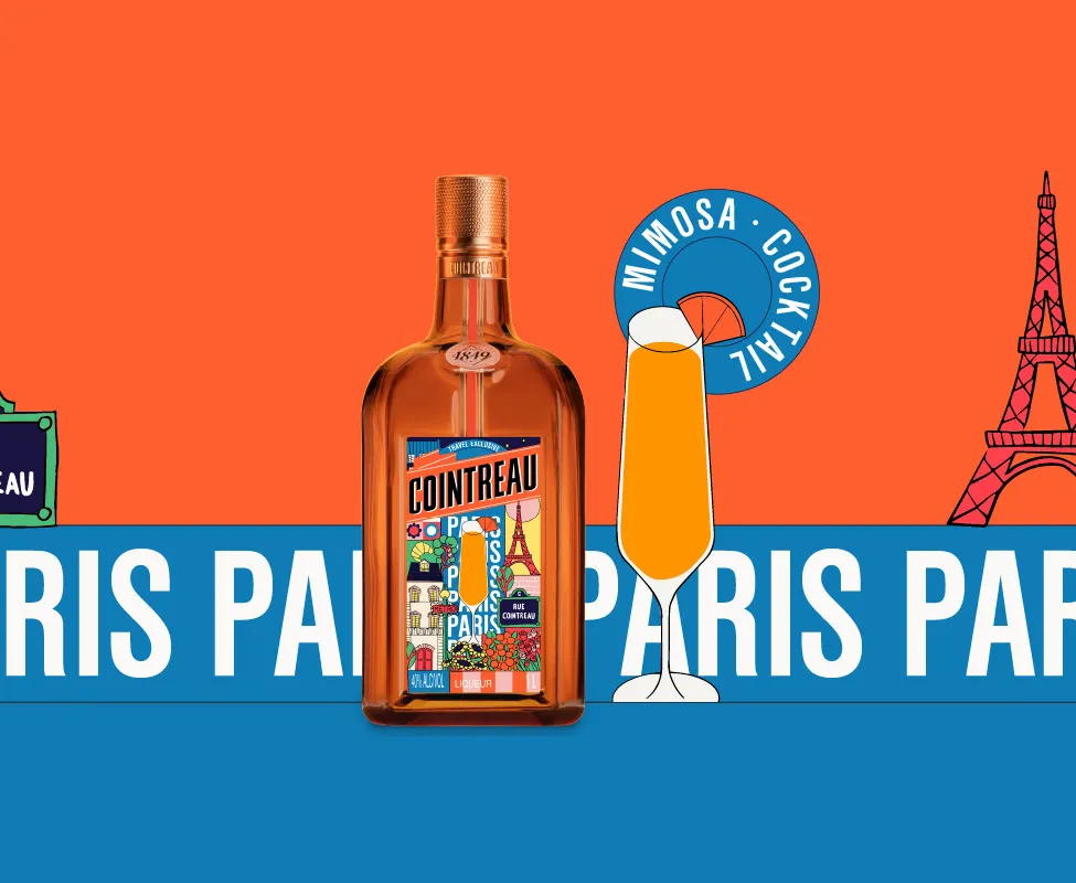 Colorful illustration of the Cointreau Key Cities Limited Edition Paris