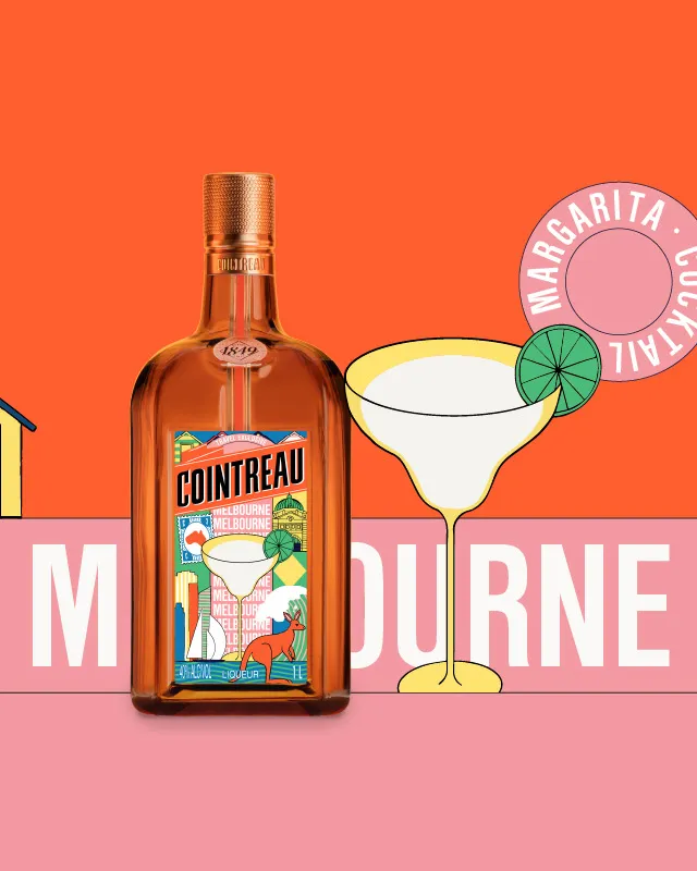 Colorful illustration of the Cointreau Key Cities Limited Edition Melbourne