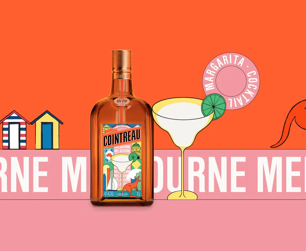 Colorful illustration of the Cointreau Key Cities Limited Edition Melbourne