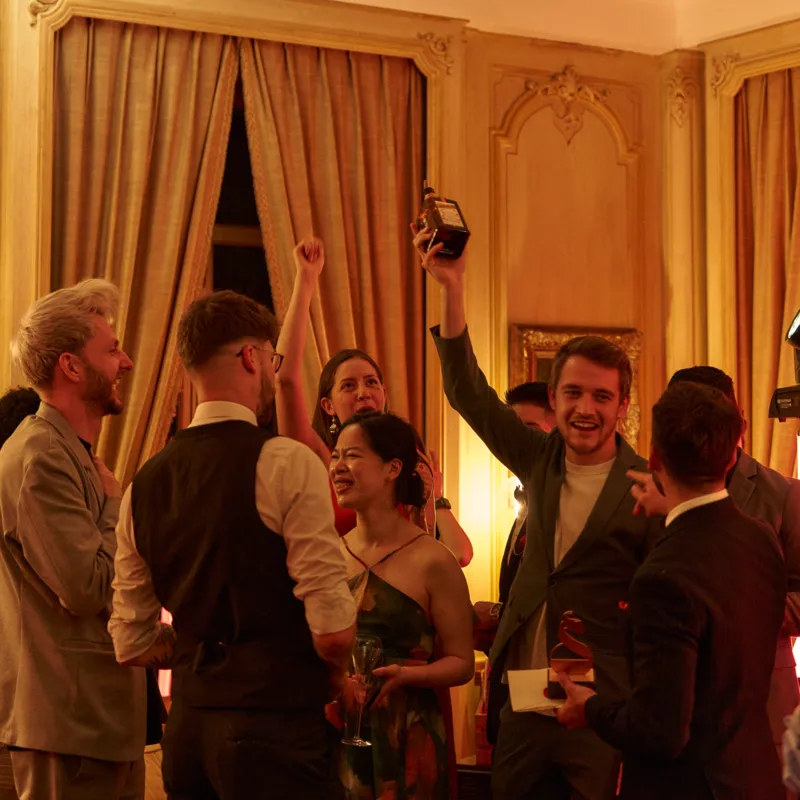A group of people celebrating
