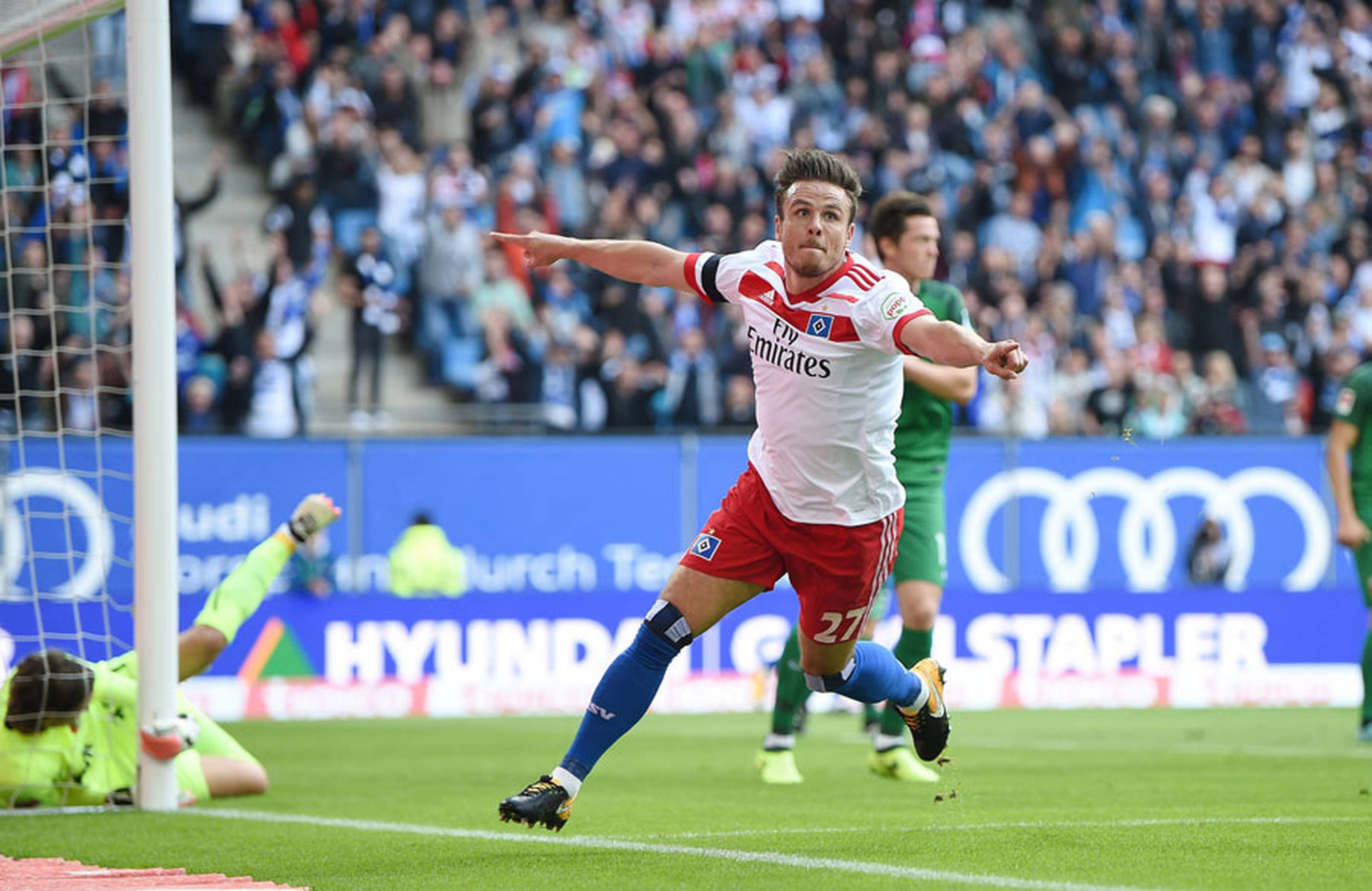 Nicolai Müller celebrates his opening goal.