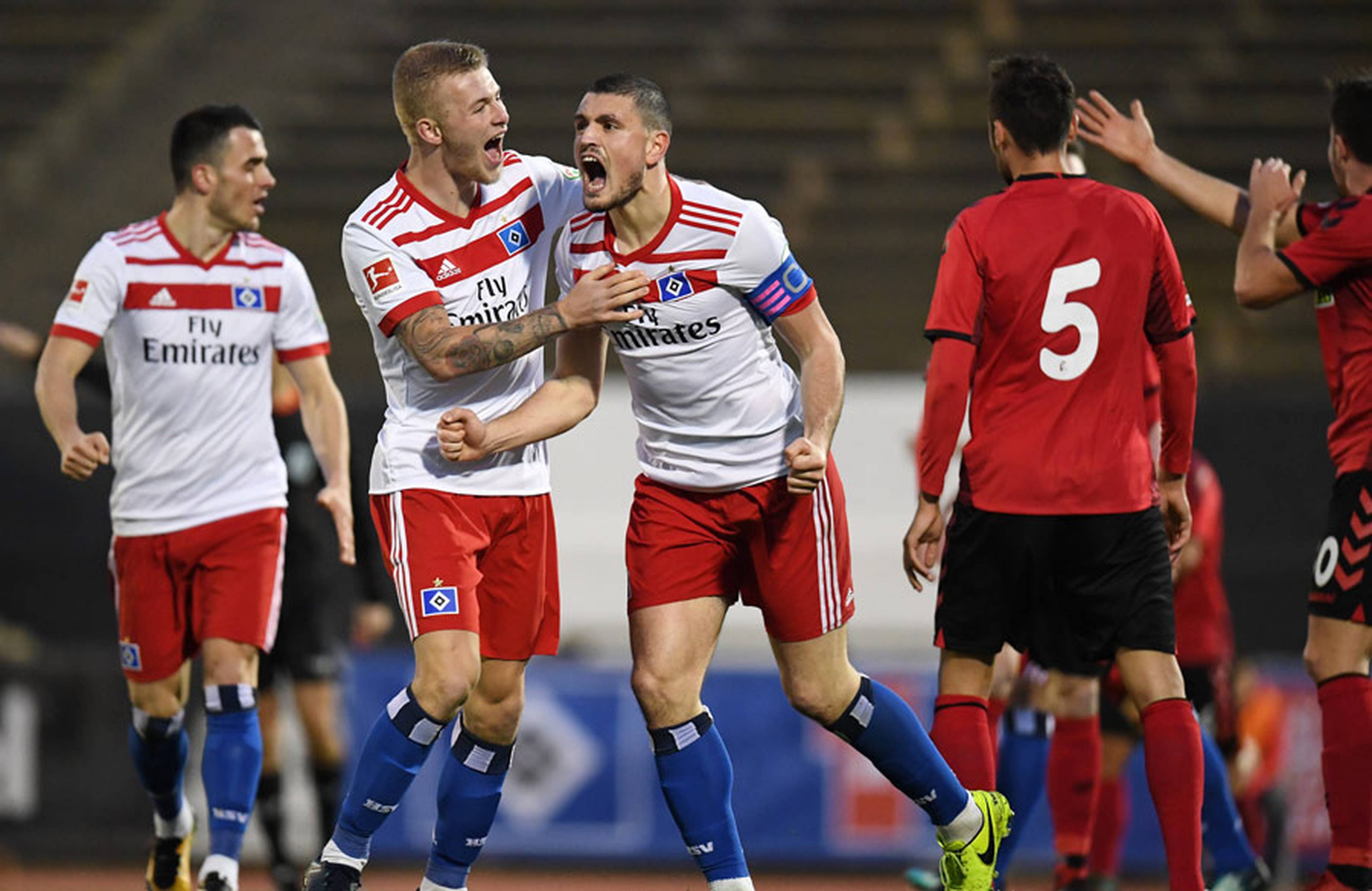 Captain Kyriakos Papadopoulos put HSV into the lead after slotting home a Sejad Salihovic corner.