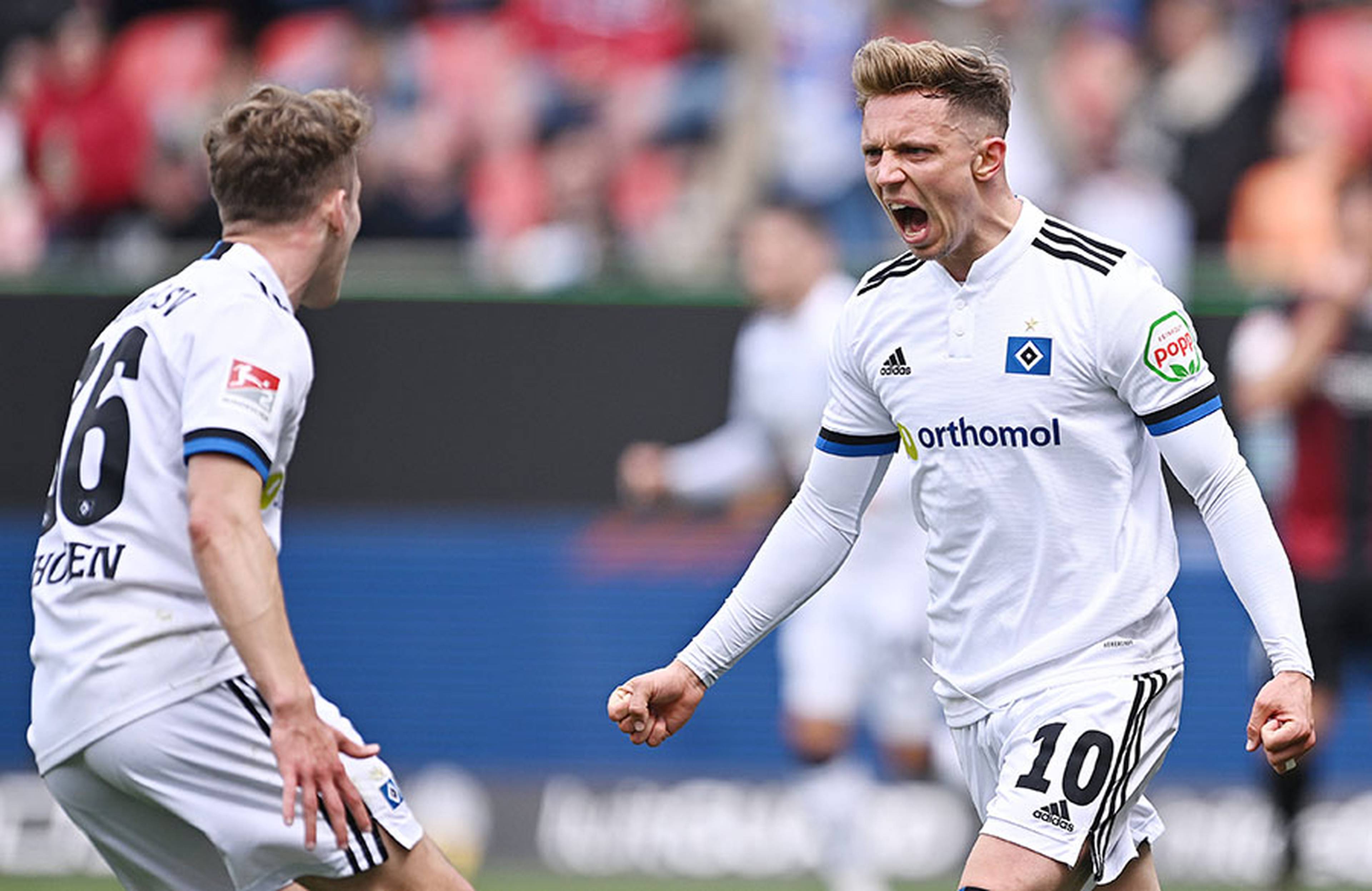 Sorgten in Ingolstadt für den Dosenöffner: Anssi Suhonen und HSV-Topscorer Sonny Kittel (neun Tore, 16 Assists). 