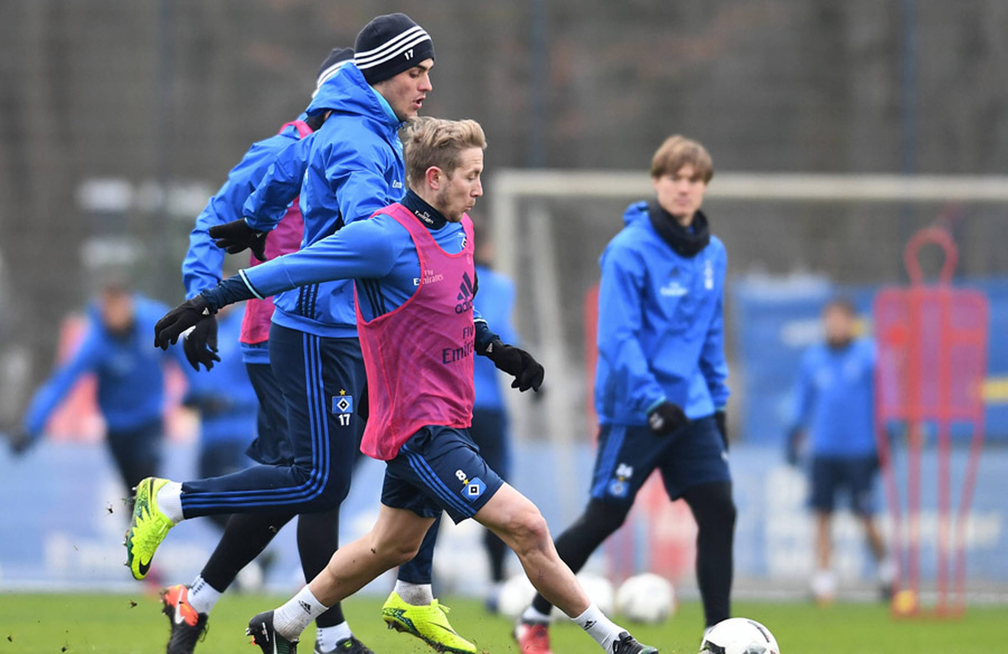 Lewis Holtby and Filip Kostic training.