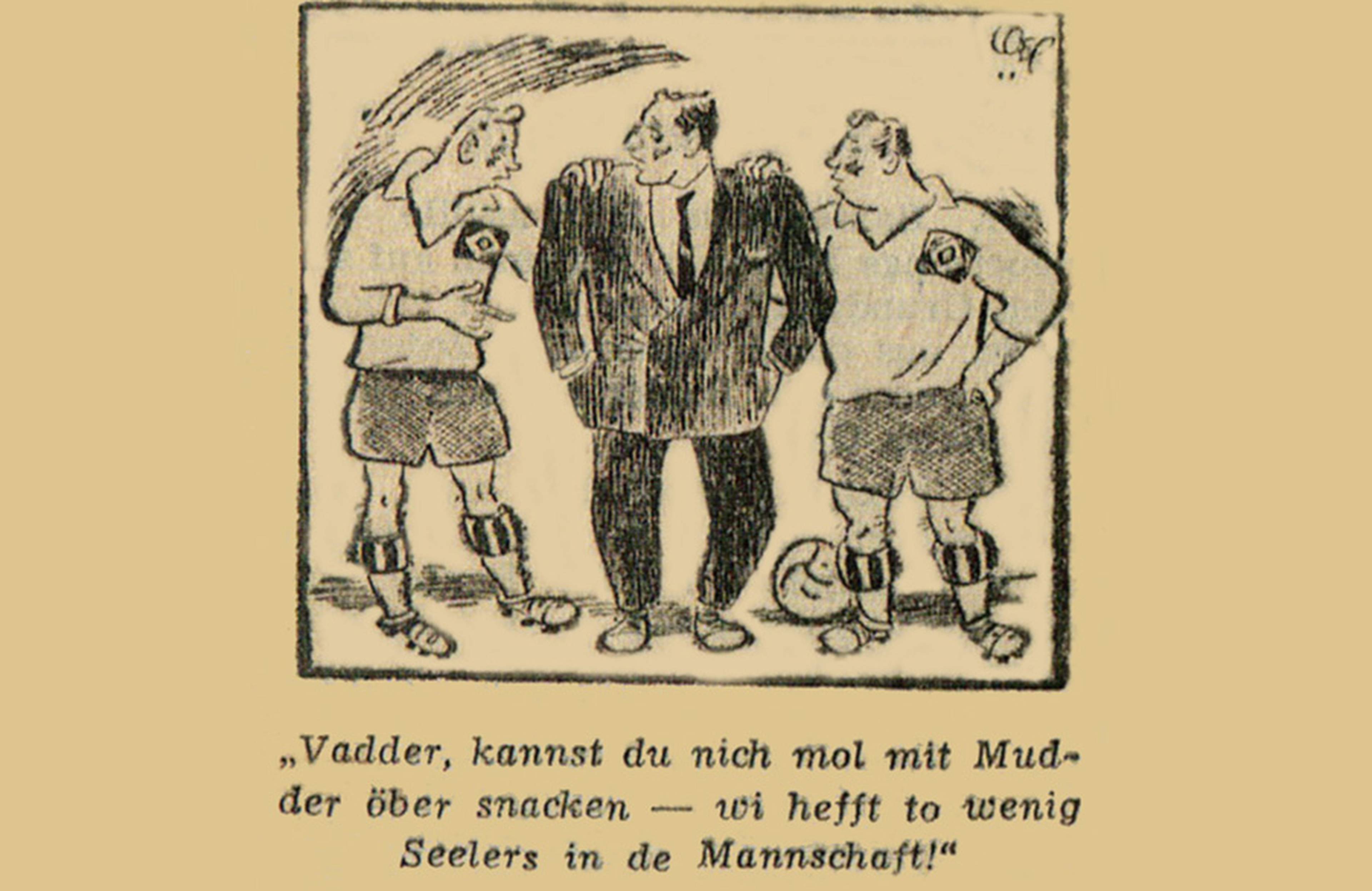 Karikatur mit Augenzwinkern: Die Seelers bitten Vater Erwin um weitere Unterstützung. 