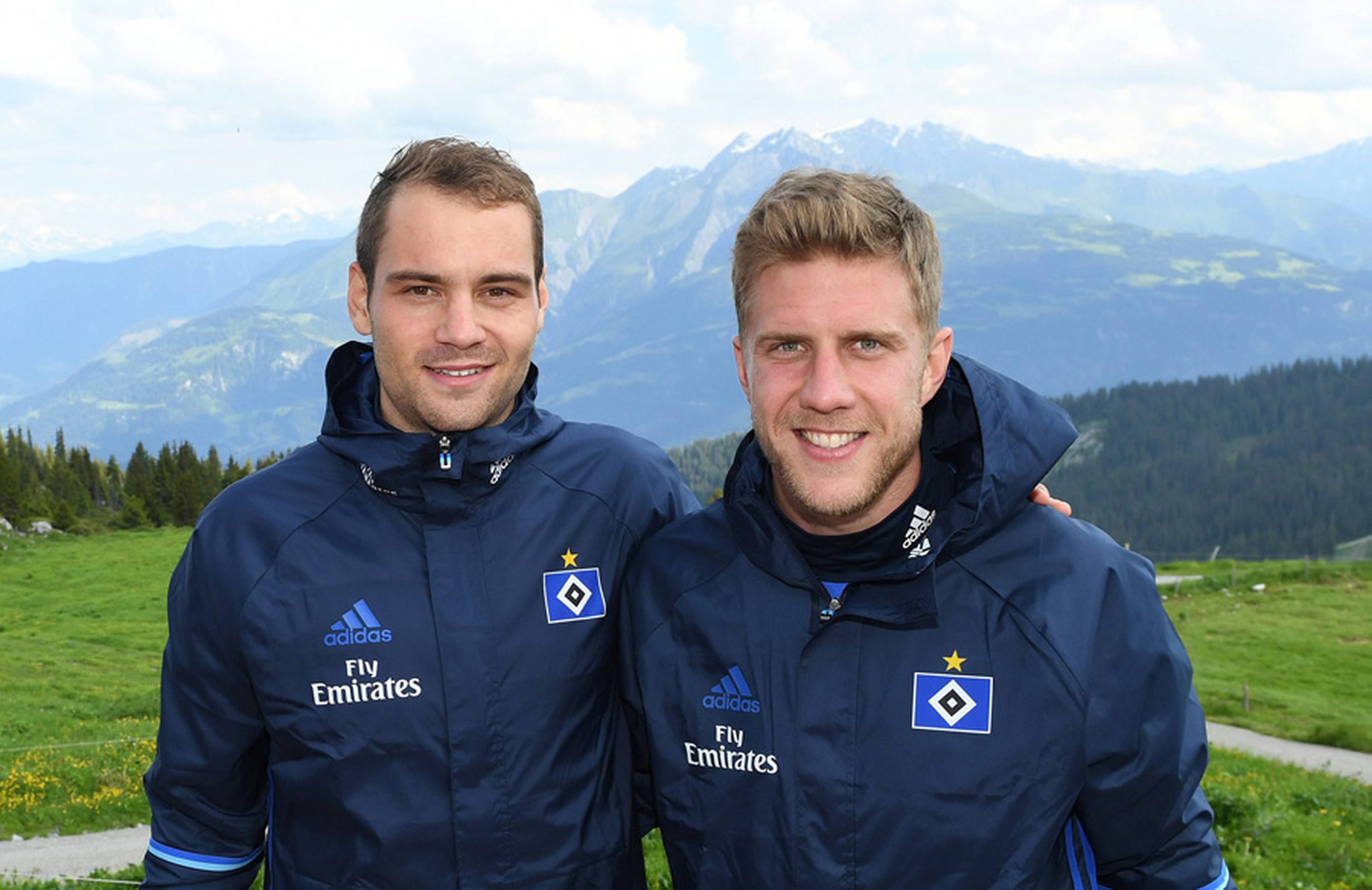 Pierre-Michel Lasogga and Sven Schipplock at training camp in Graubünden (Austria).