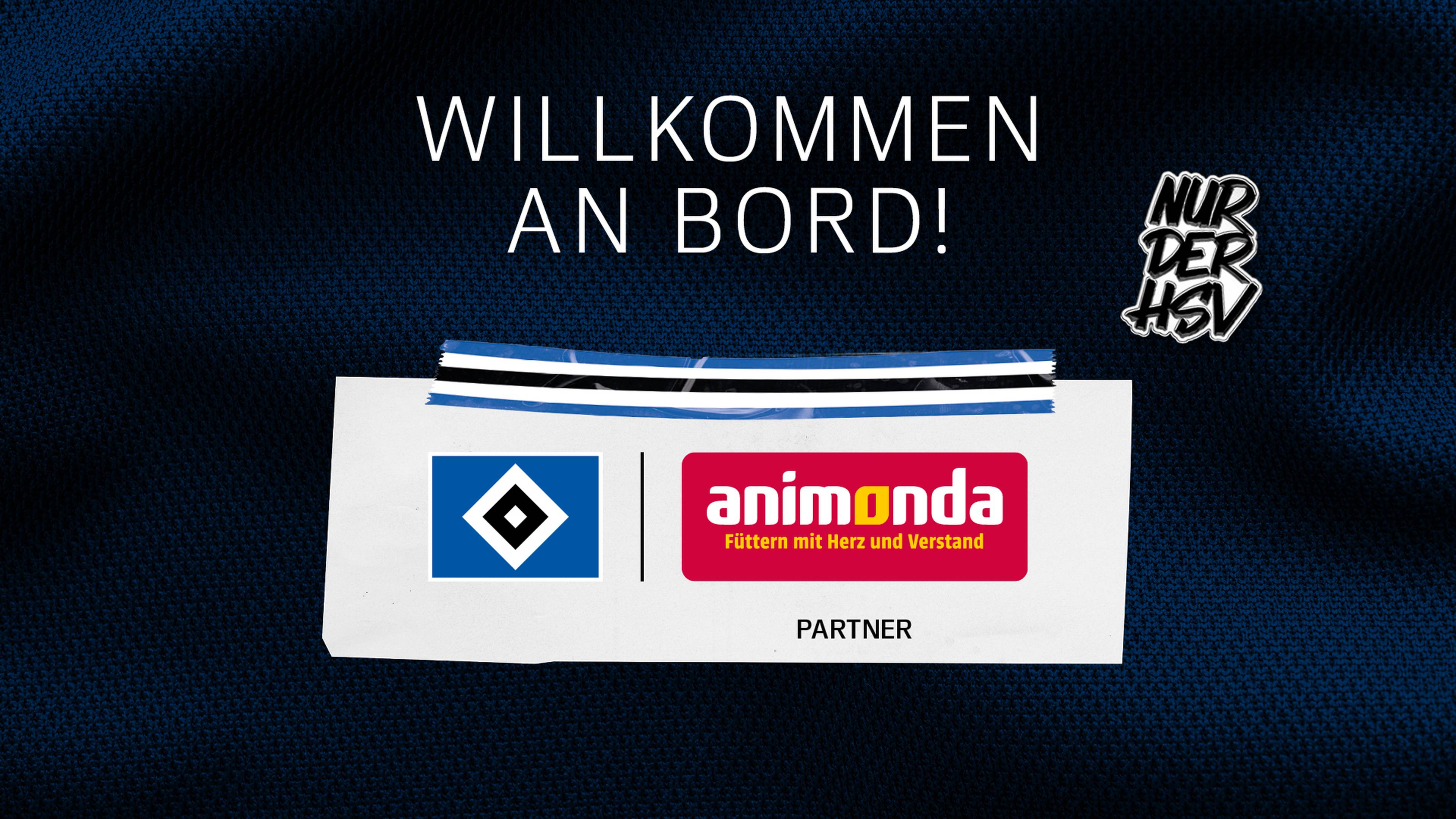 Grafik mit Logo von HSV und animonda.