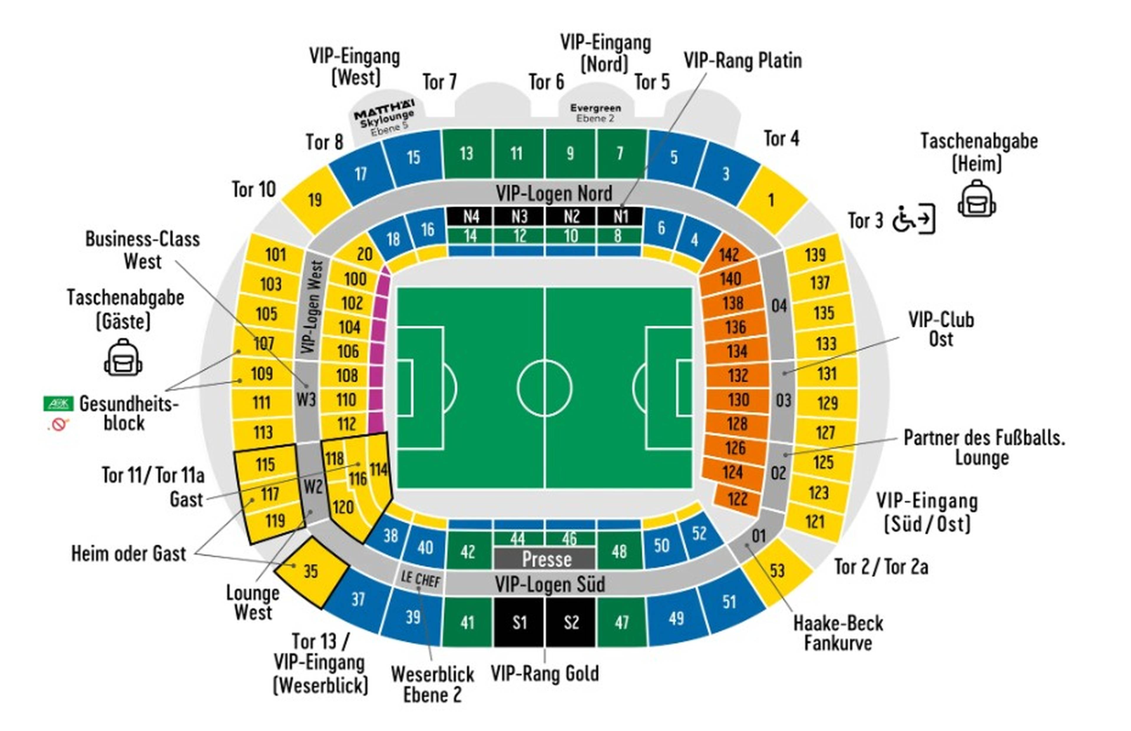 Stadionplan Bremen