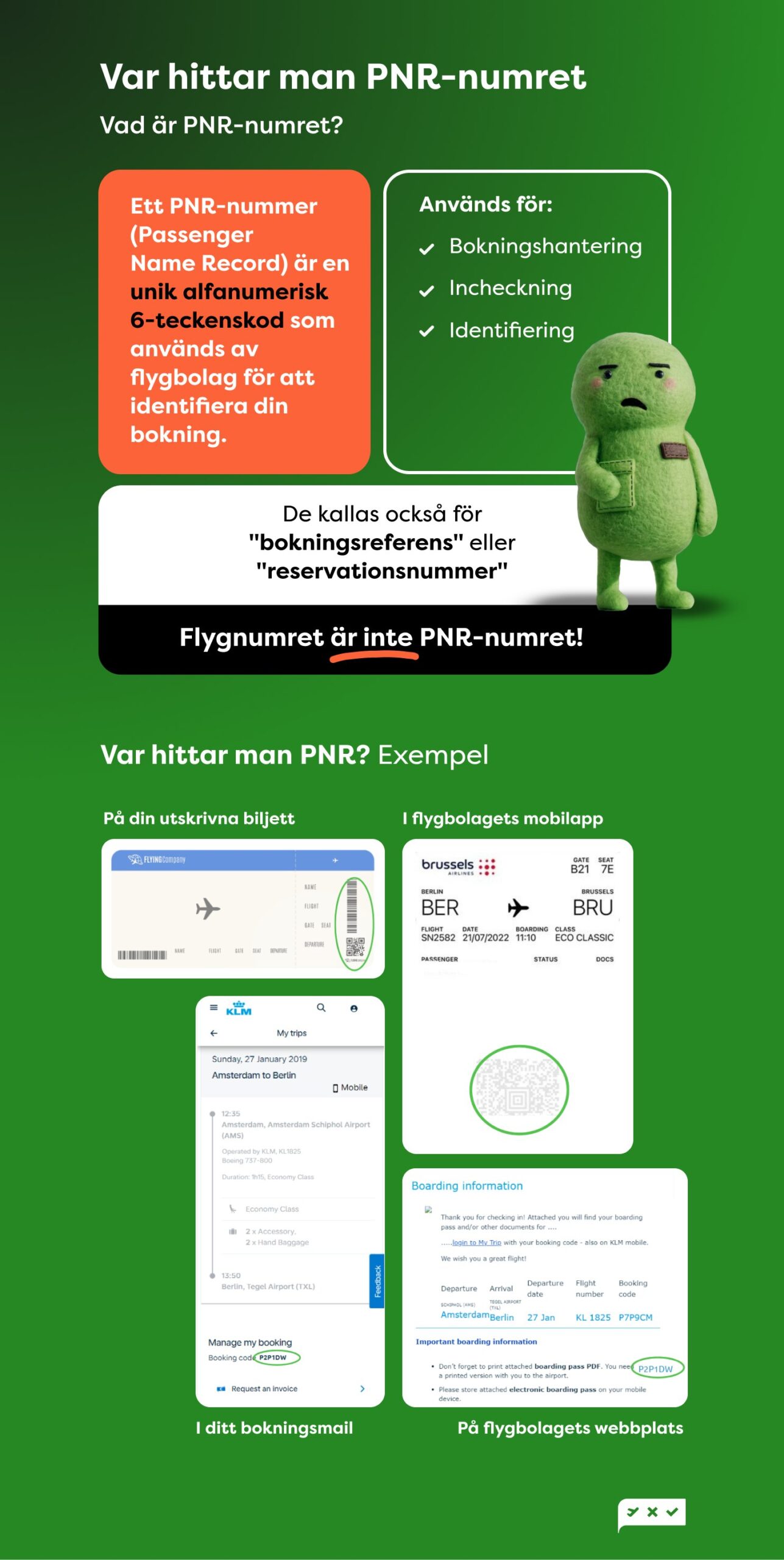 Var hittar jag mitt bokningsnummer - PNR-kod?