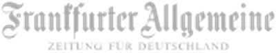 Logo der Frankfurter Allgemeine Zeitung in schwarzer Frakturschrift auf transparentem Hintergrund.