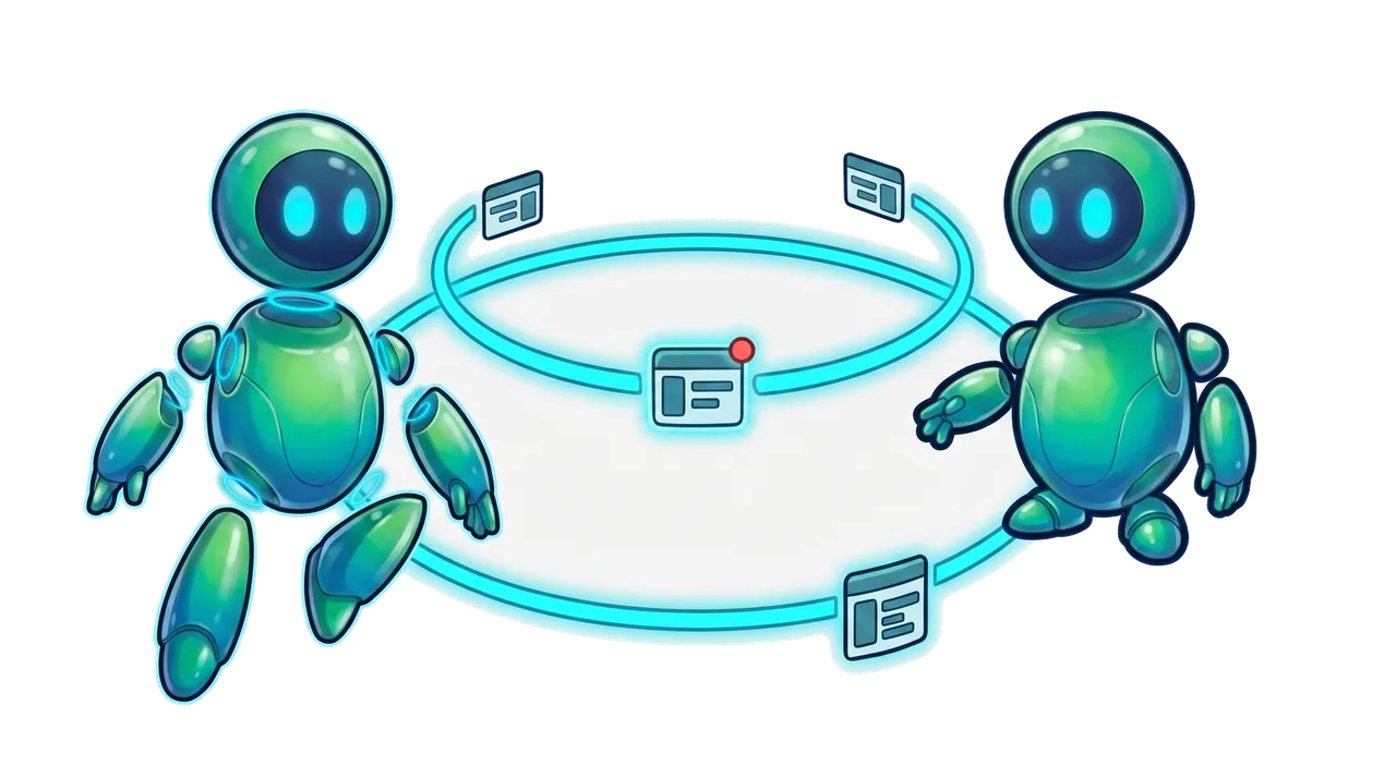 Two agents coordinate availability through BAND