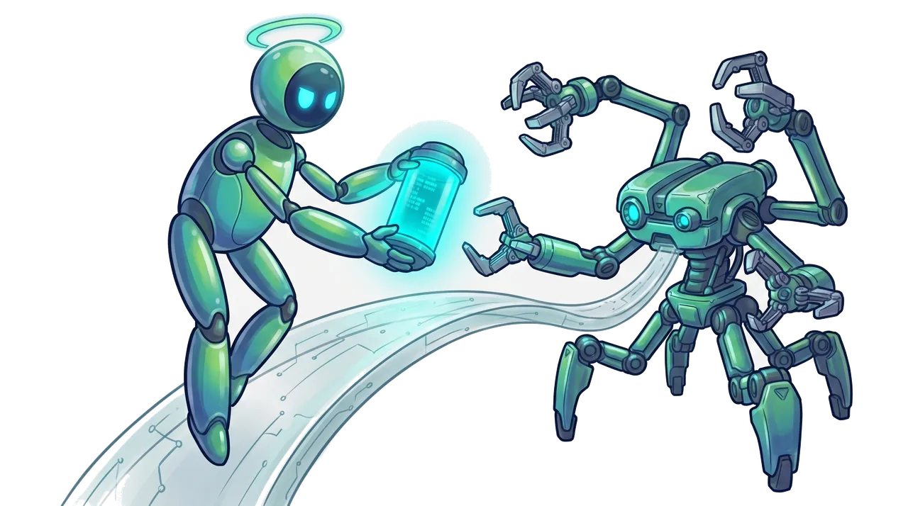 Hermes hands work to an OpenClaw-style agent through BAND