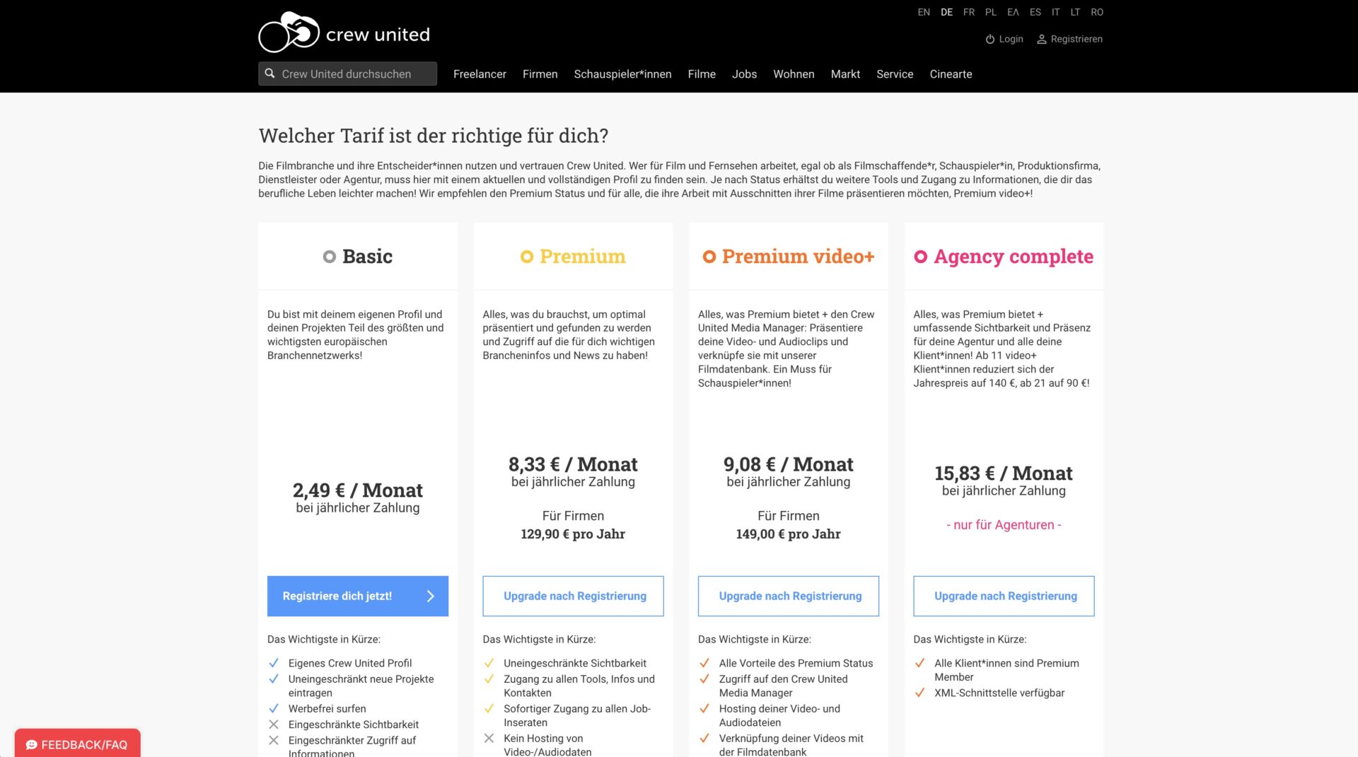 crew united tarife vergleich