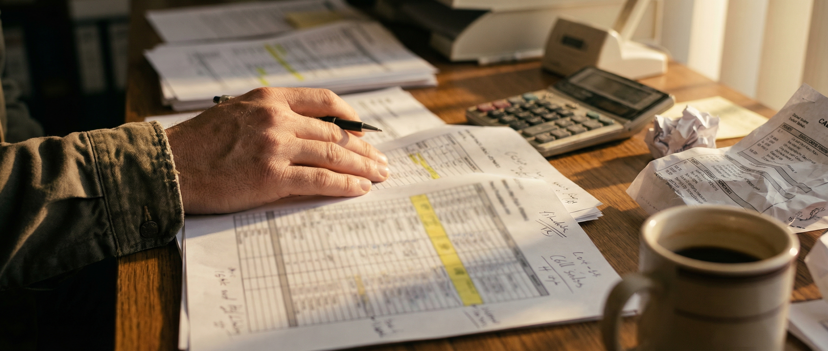 Produktionsunterlagen mit Kalkulation, Call Sheet und markierten Personalkosten