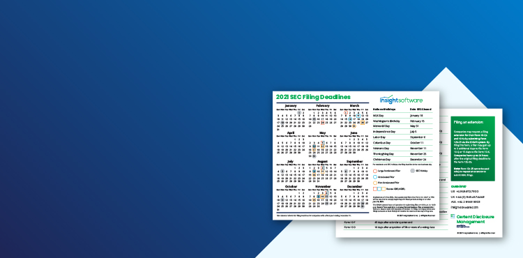 2021 SEC Filing Calendar