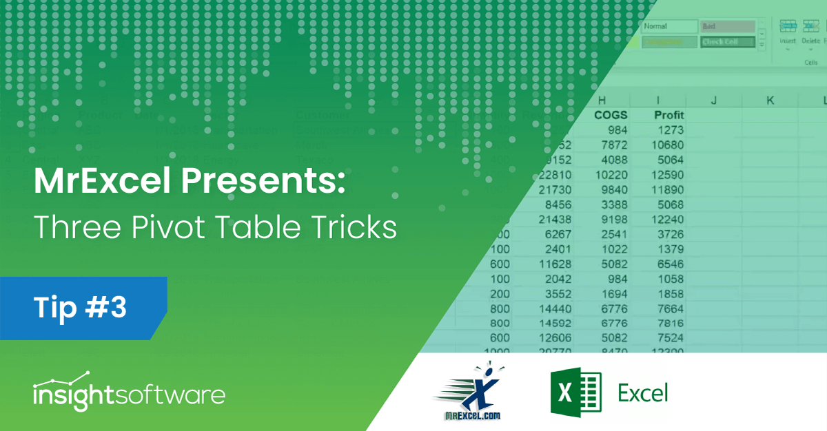 Mr. Excel Presents: Three PivotTable Tricks