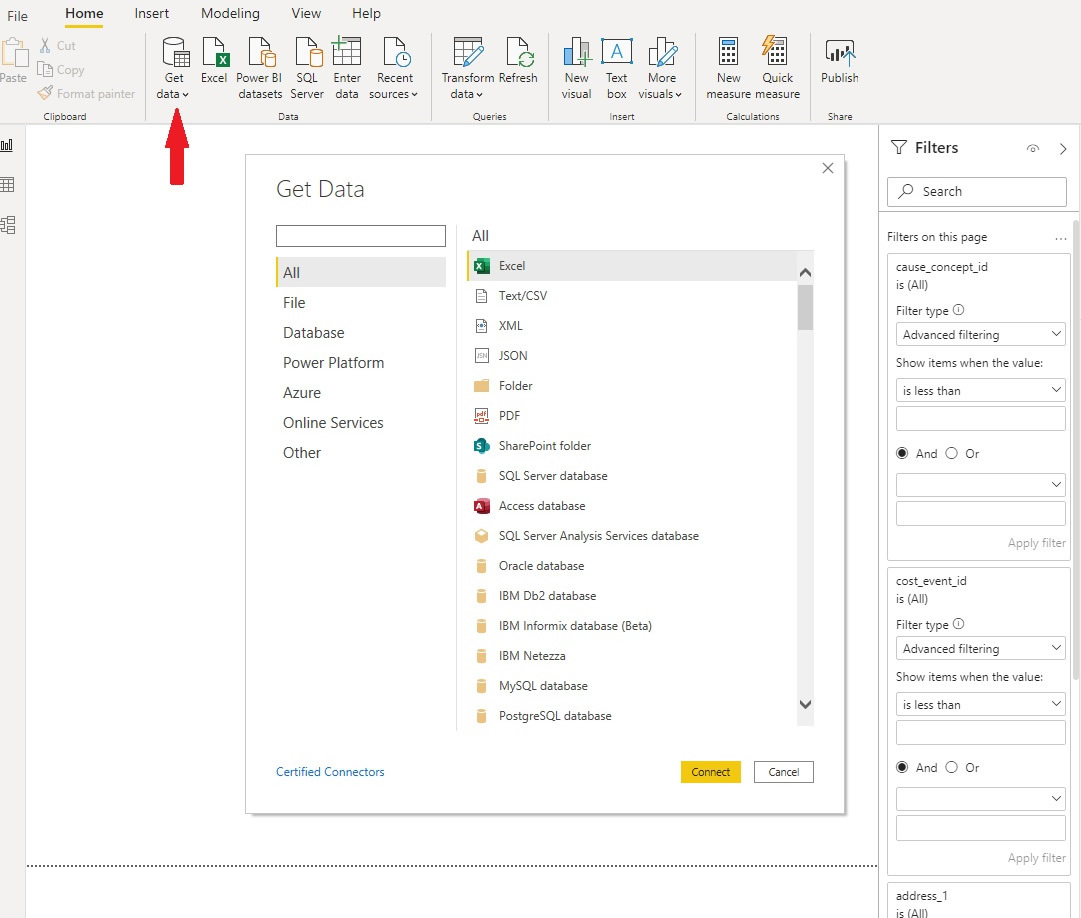 Connect Google BigQuery to Power BI - Get Data