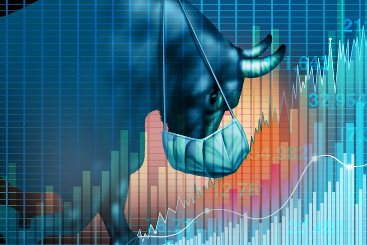 Bull Next To Bar Graph