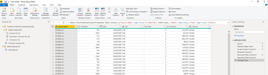 Power Bi Power Query Editor