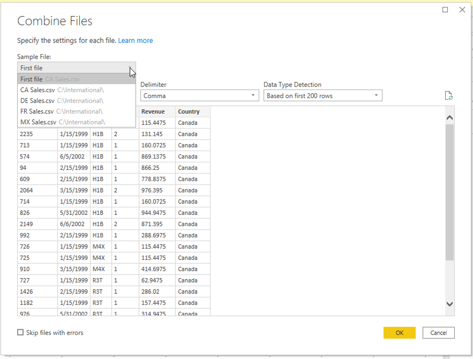 Power Bi Combined File Preview