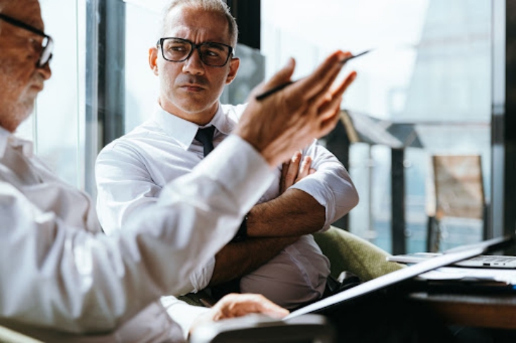 Two Businessmen Having A Discussion