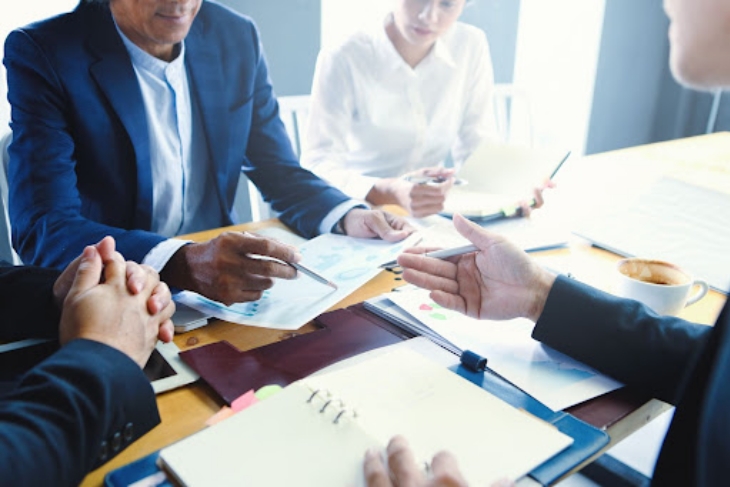 Group Meeting Around A Table
