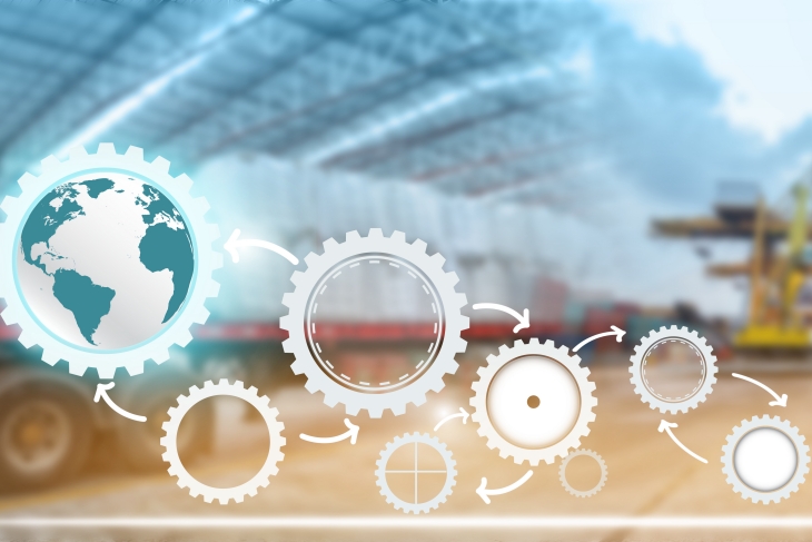 Supply Chain Management Logistics With Import Export Background