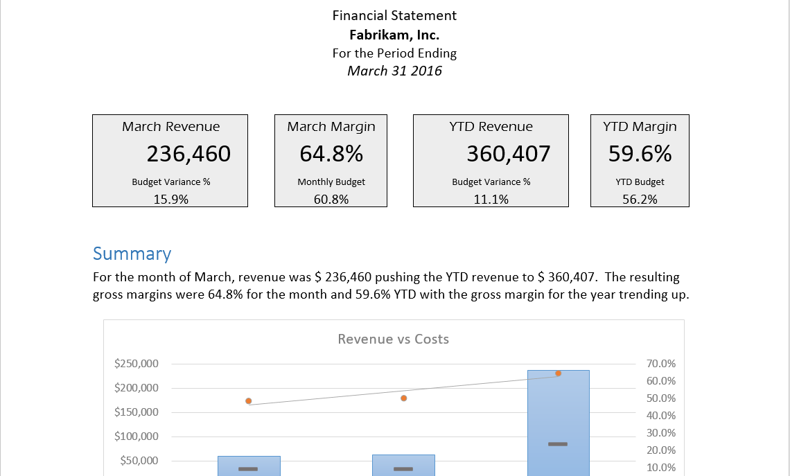 Monthly Income Statement in Word