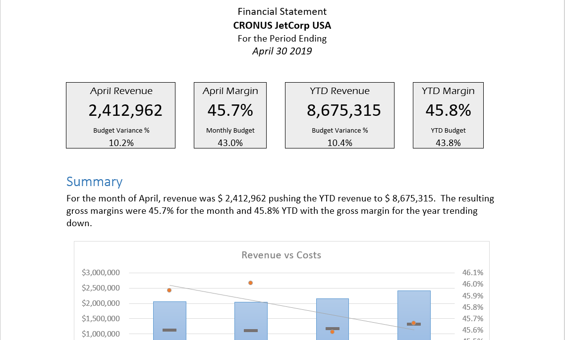 Monthly Income Statement in Word