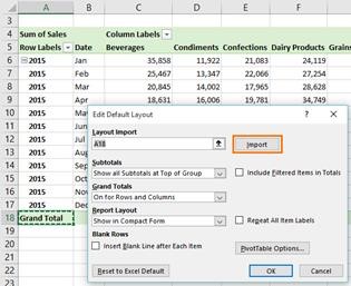 Import Pivot Table