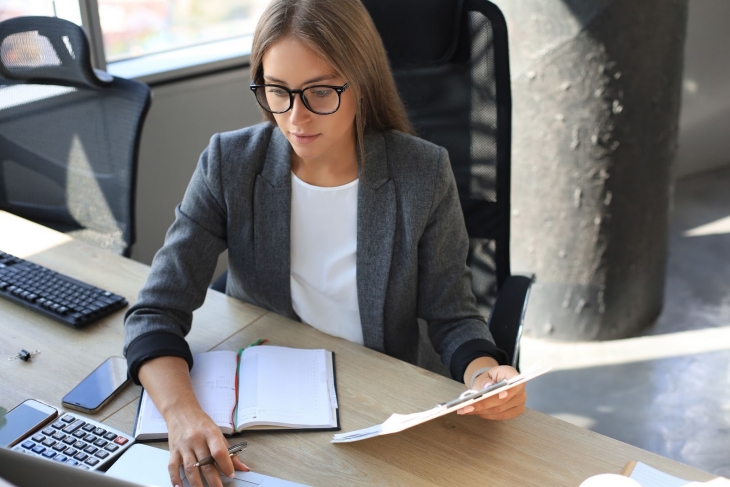 Woman Working At A Desk