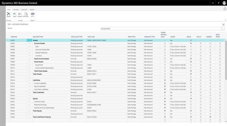 Configure Rows in D365 Business Central