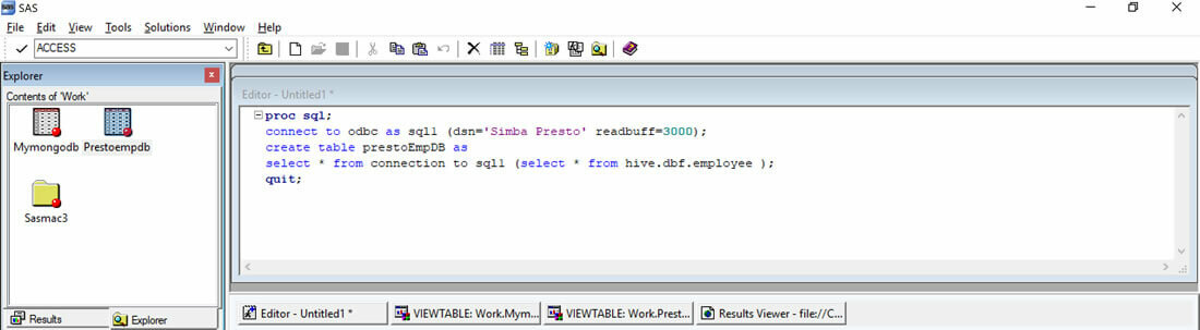 Connect to Presto in SAS Access using ODBC - Img3