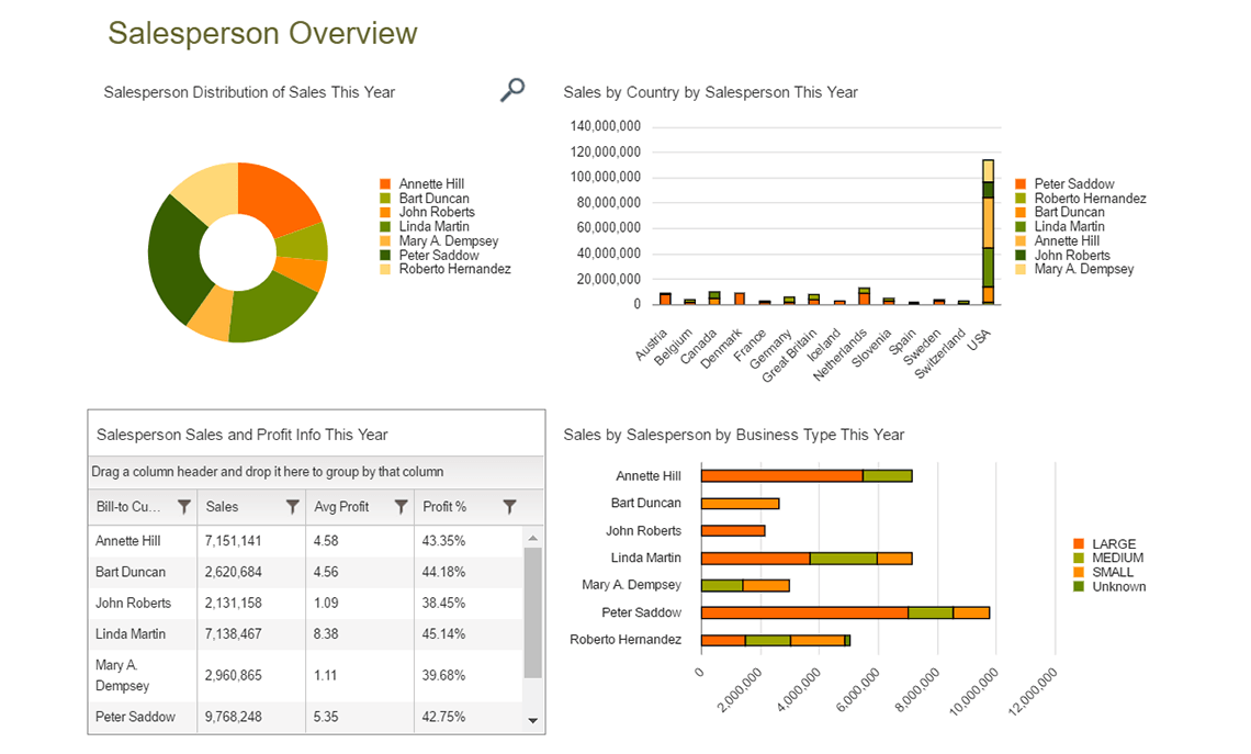 NAV Sales by Salesperson Dashboard