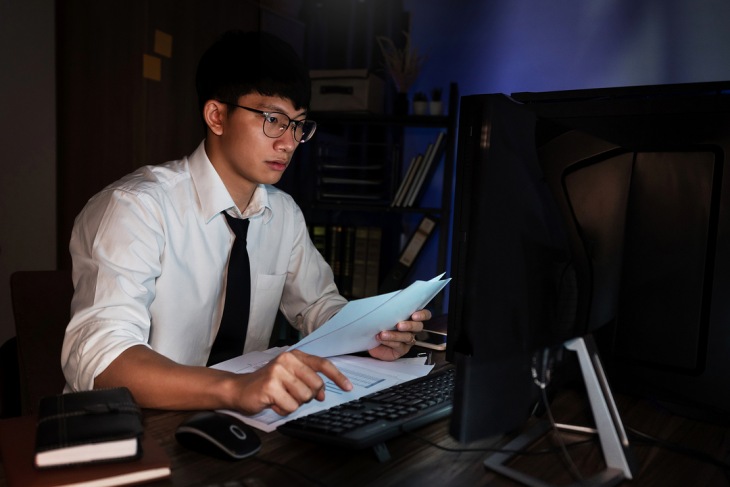 Typing On A Desktop Computer Keyboard