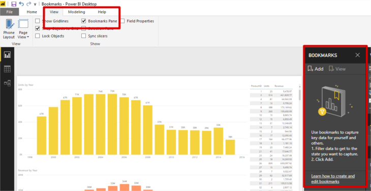 Power Bi Bookmarks