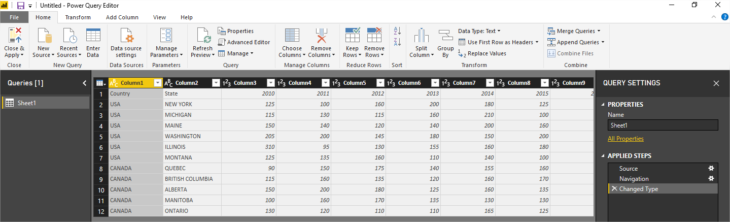 Power Bi Power Query Editor