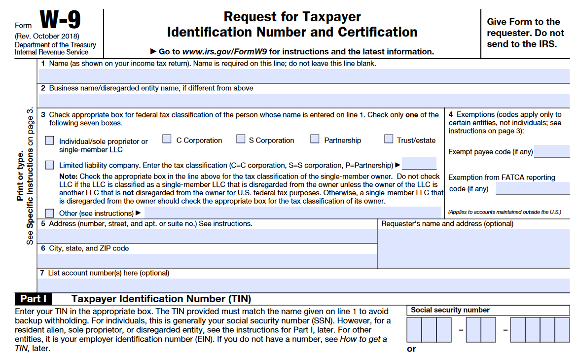 W-9 form