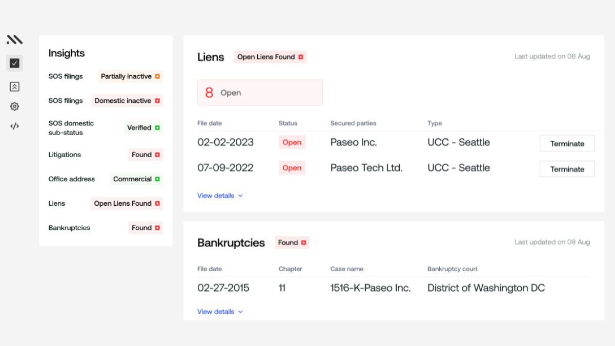 Middesk lien dashboard