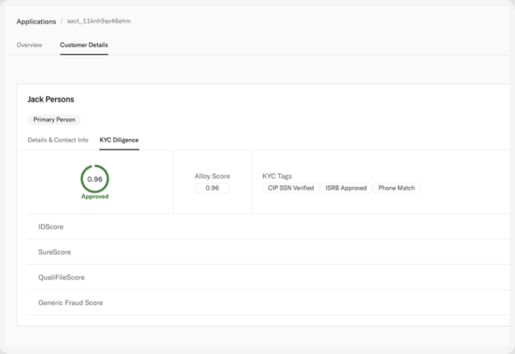 Treasury Prime KYC details