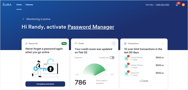 Aura dashboard