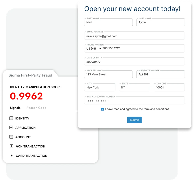 Socure customizable accounts